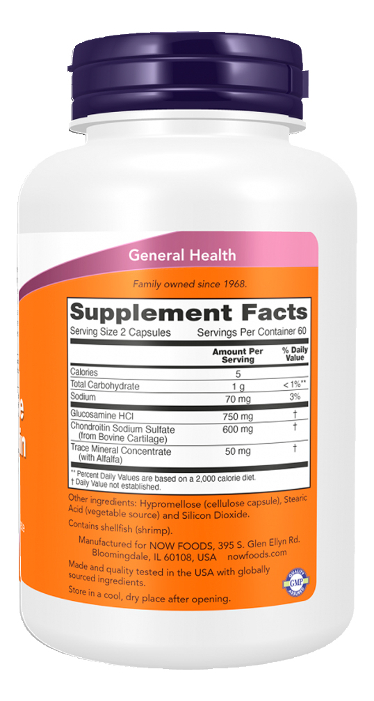 Glucosamina Condroitina Now Foods 120 Cápsulas Importado - Imagem 2