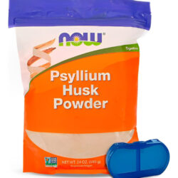Cascas Psyllium Pó Now Foods 680g + Porta Cápsulas