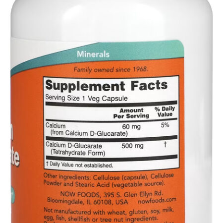 D-glucarato Cálcio 500mg Now Foods 90veg Caps Importado 3un - Imagem 3