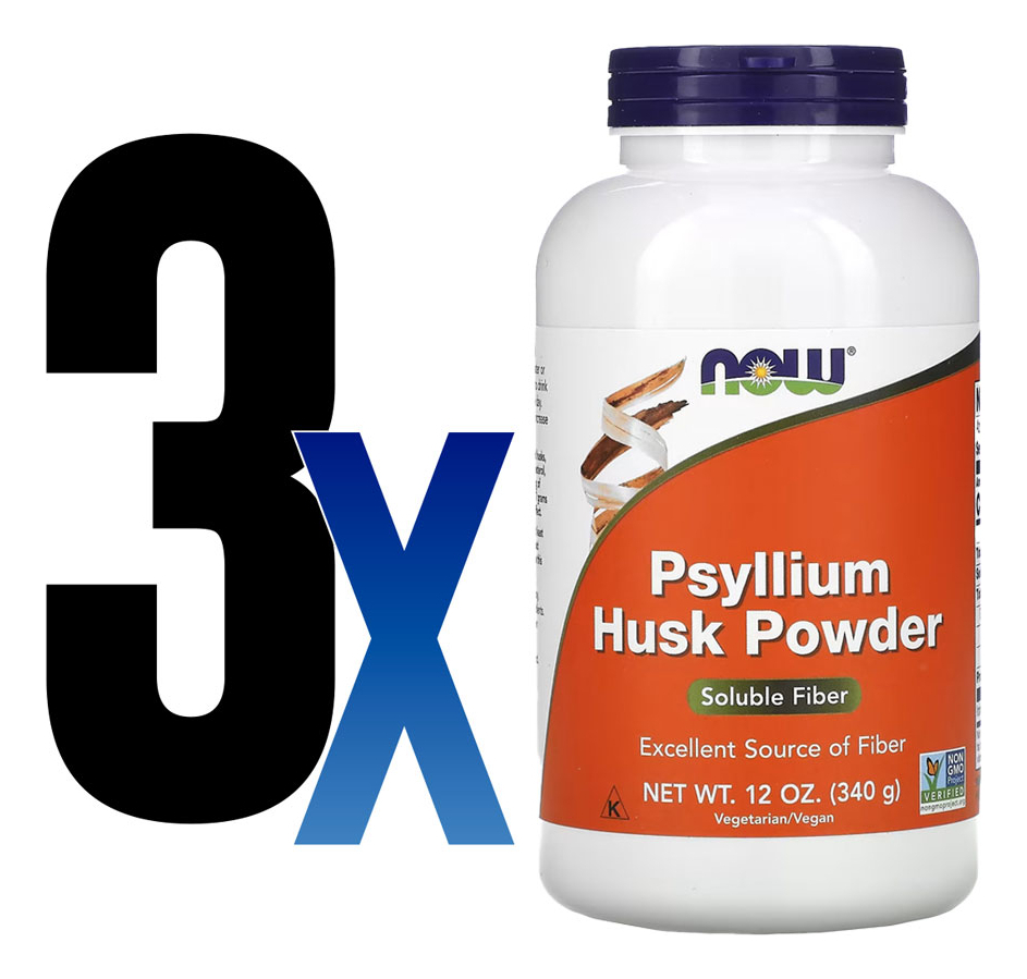 Pó De Casca De Psyllium 340g Now Foods Psyllium 3un - Imagem 2