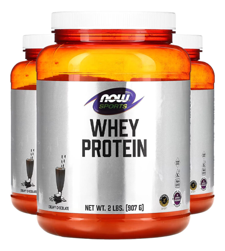 Whey Protein Em Pó 907 G Chocolate Importado 3un Now Foods
