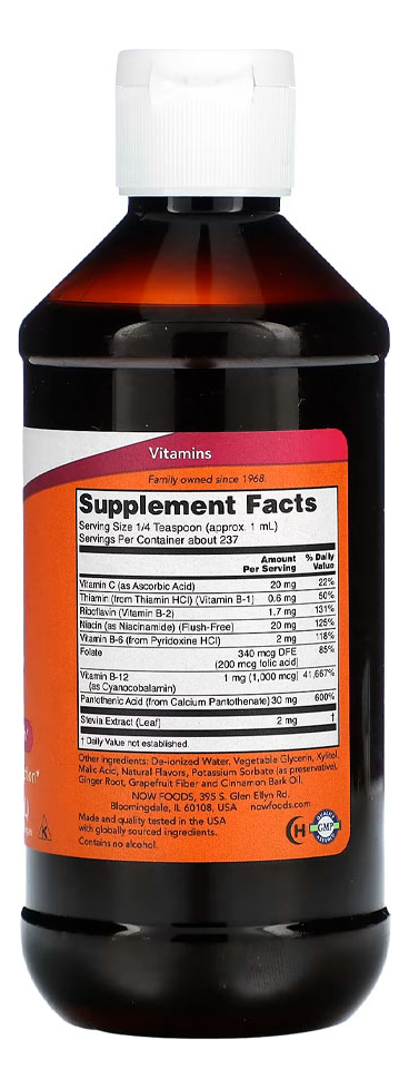 Complexo De Vitamina B-12 Now Foods 237 Ml Importado 3un - Imagem 4