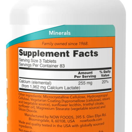 Cálcio Lactado Now Foods 250 Tablets + Porta Cápsulas - Imagem 2