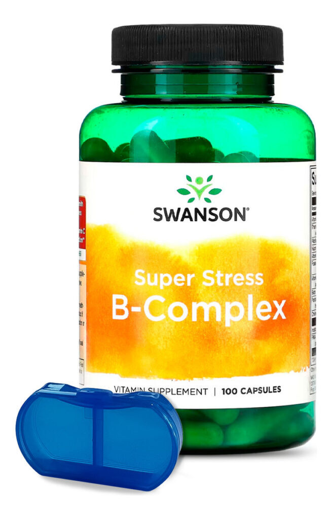 Complexo B Com Vitamina C Swanson 100 Caps + Porta Cápsulas