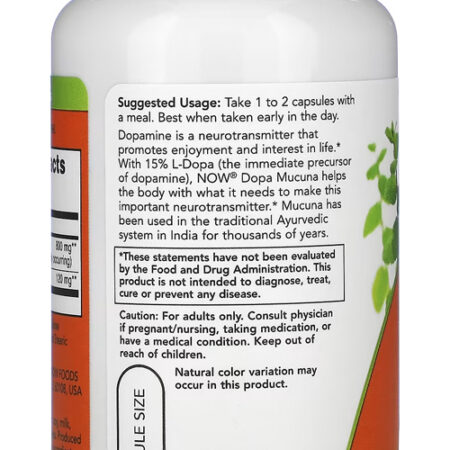 Dopa Mucuna Now Foods 90 Cápsulas Vegetarianas 4un - Imagem 5