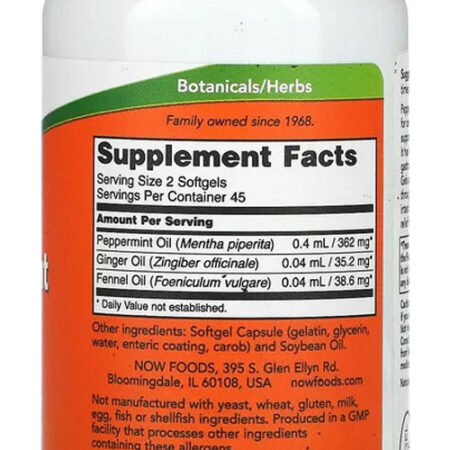 Géis De Hortelã Pimenta Now Foods Peppermint 90softgels 5un - Imagem 4