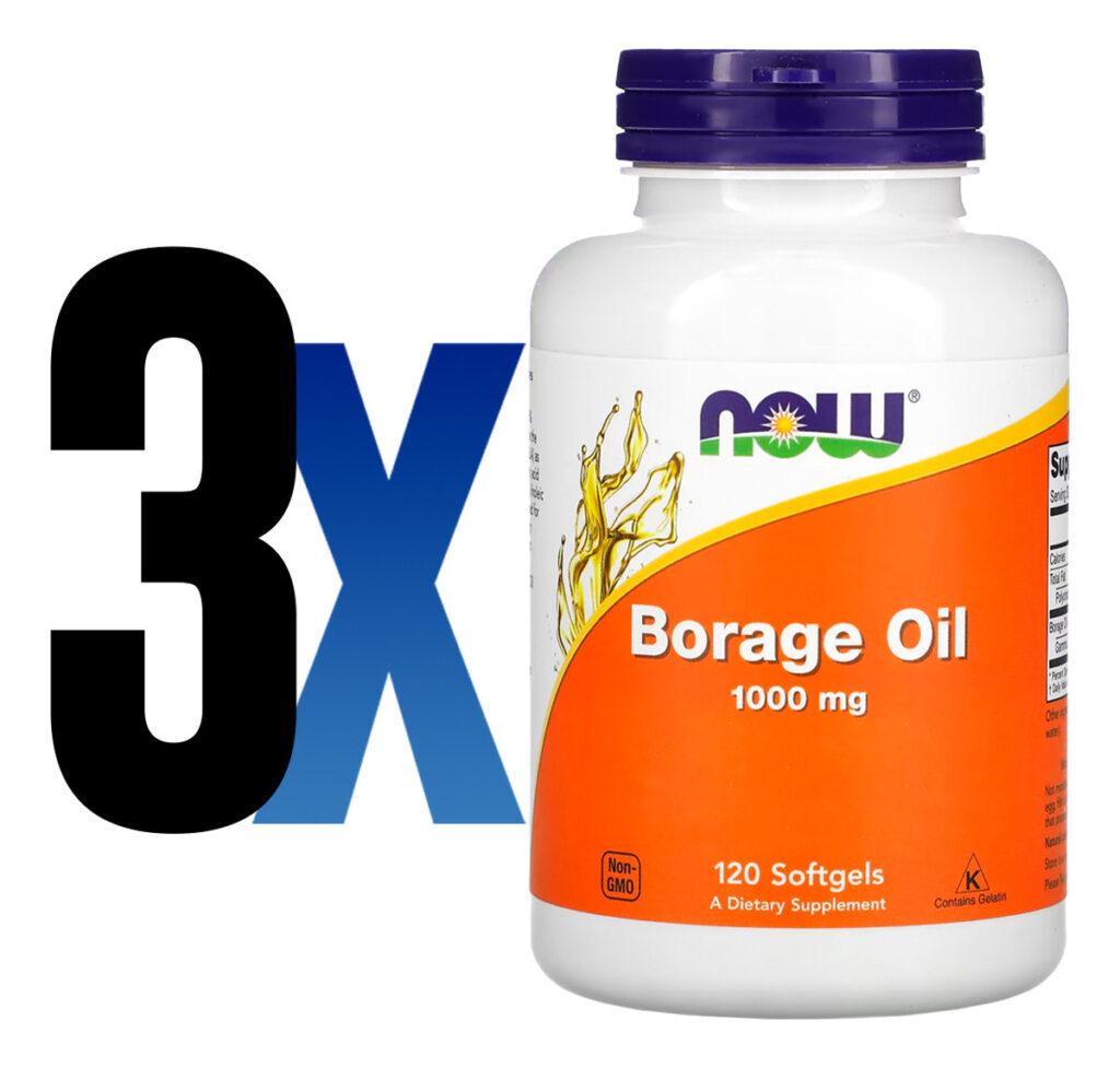 Óleo Borage 1000mg Now Foods Borragem 120soft Importado 3un - Imagem 2