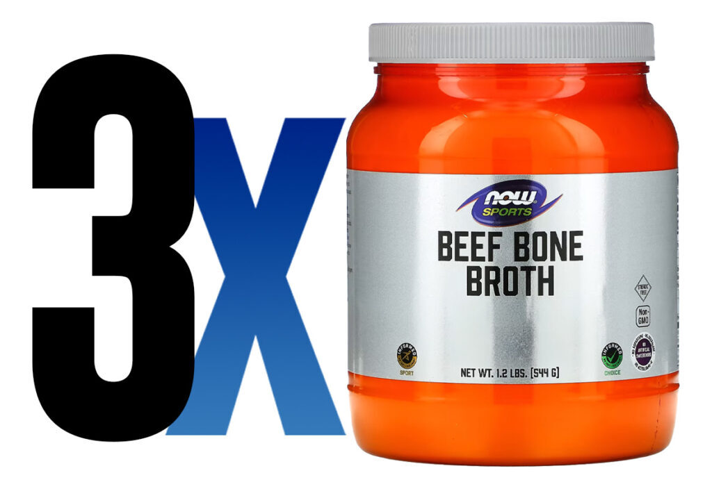 Beef Bone Broth Proteína Pó 544 G Importado 3un Now Foods - Imagem 2