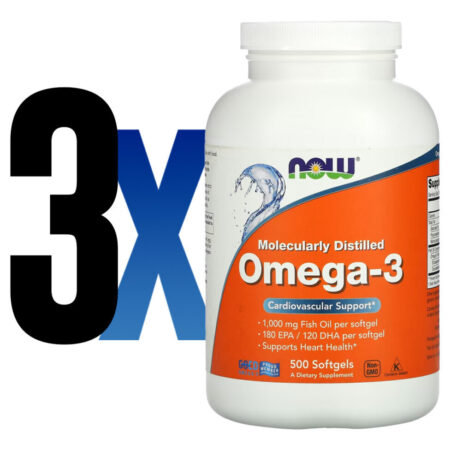 Ômega-3 Molecularmente Destilado 500soft 3un Now Foods - Imagem 2