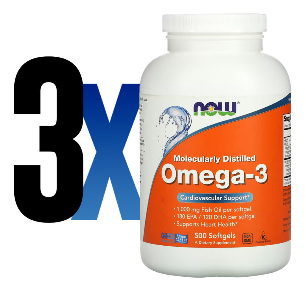 Ômega-3 Molecularmente Destilado 500soft 3un Now Foods - Imagem 2