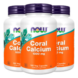Coral Cálcio 1000mg 100 Cáps Importado 3un Now Foods