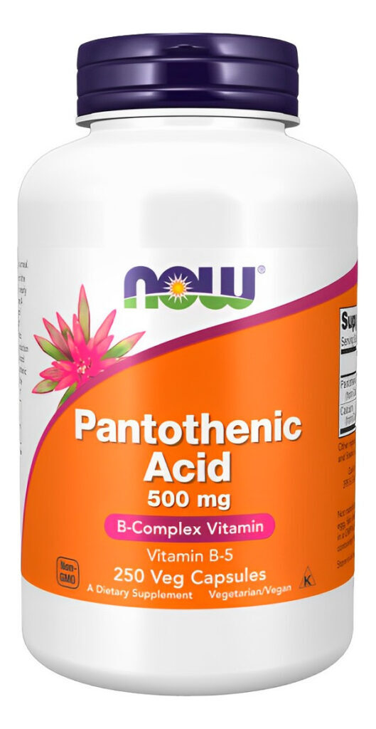 Ácido Pantotênico 500mg Now Foods 250 Cápsluas Importado