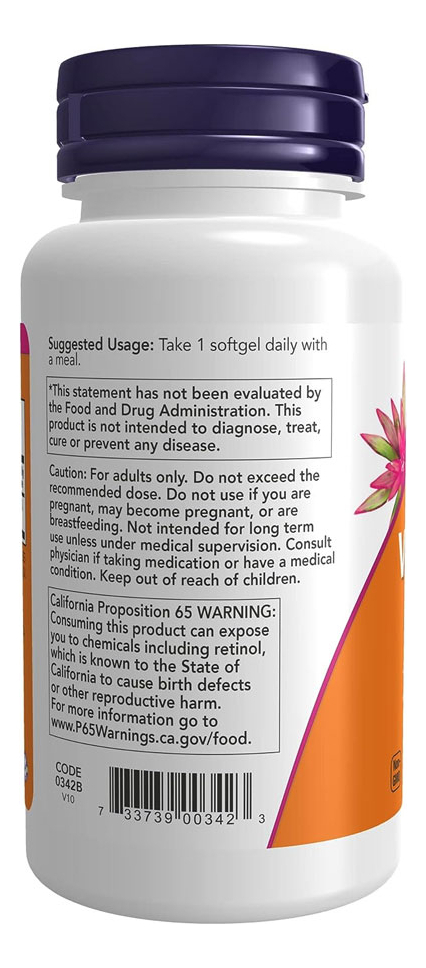 Vitamina A Now Foods 250 Cáps Softgels + Porta Cápsulas - Imagem 3