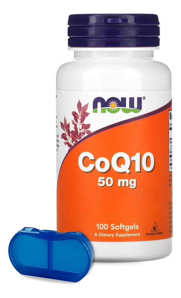 Co-enzima Coq/10 Now Foods + Vit E 100soft + Porta Cápsulas