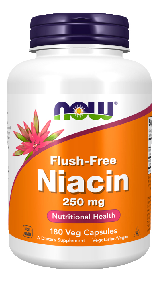 Niacina 250mg Now Foods Flush-free 180 Cápsula Importado