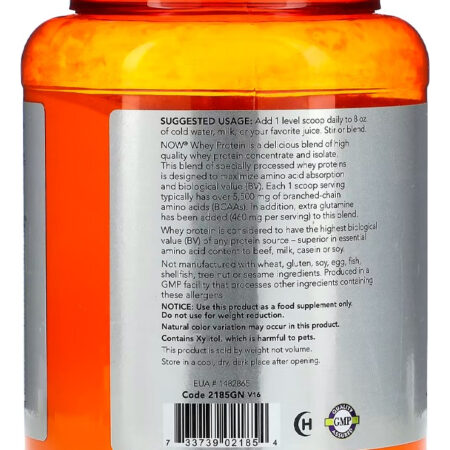 Whey Protein Pó 907g Baunilha Importado 3un Now Foods - Imagem 3