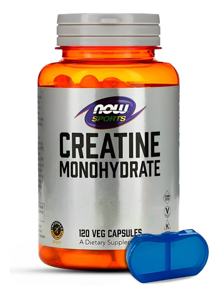 Creatina Monohidratada 750mg Now Foods 120cáps +porta Cáps