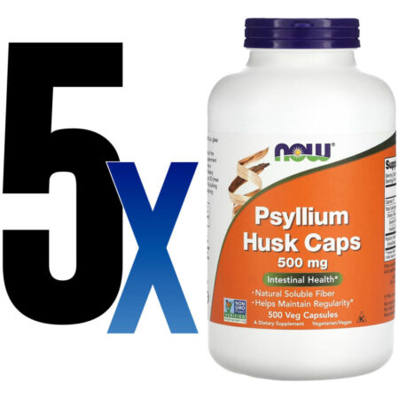 Fibra De Psyllium 500mg Now Foods Psyllium 500veg Caps 5un - Imagem 2