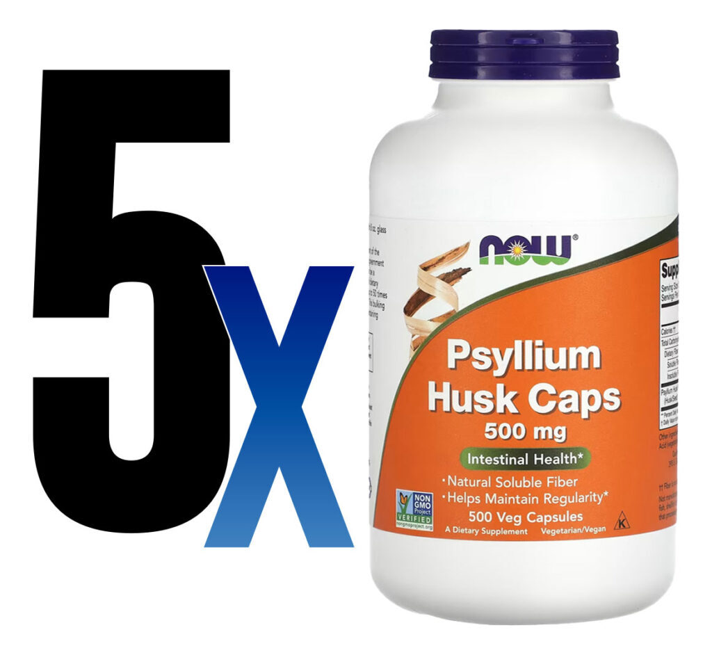 Fibra De Psyllium 500mg Now Foods Psyllium 500veg Caps 5un - Imagem 2