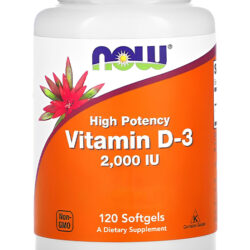 Now Foods Vitamina D3 2000 Iu Alta Potência 120softgls