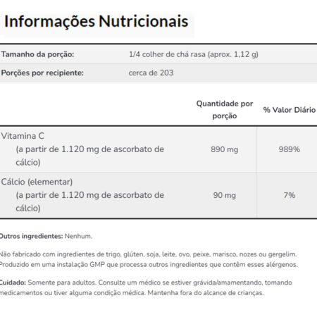Ascorbato De Cálcio 227g Pó Importado 2un Now Foods - Imagem 6
