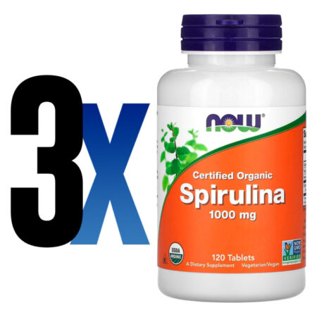 Spirulina 1000 Dupla Força Now Foods 120 Tabls Importado 3un - Imagem 2