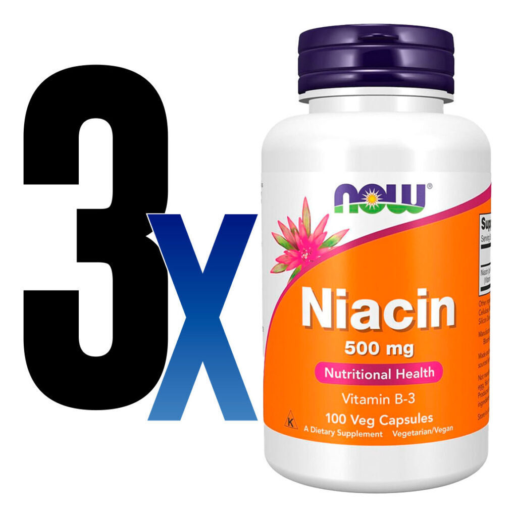 Niacina Vitamina B-3 500mg Now Foods Niacin 100 Veg Caps 3un - Imagem 2