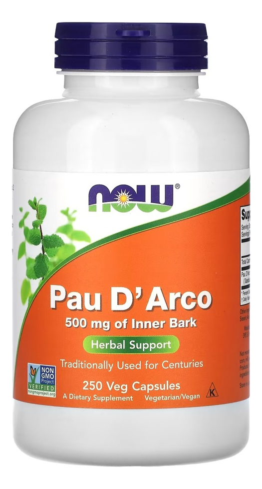 Nowfoods Pau D'arco 500mg 250veg Cap Distribuidor Autorizado