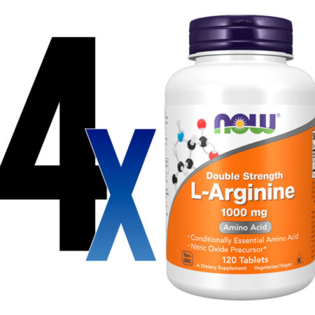 L-arginina 1000mg Now Foods L-arginine 120 Tablets 4un - Imagem 2