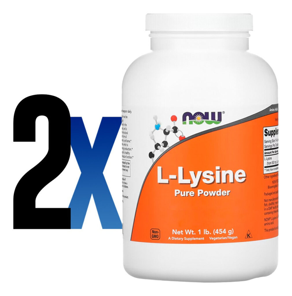 L-lisina Em Pó Puro 454 G L-lysine Importado 2un Now Foods - Imagem 2