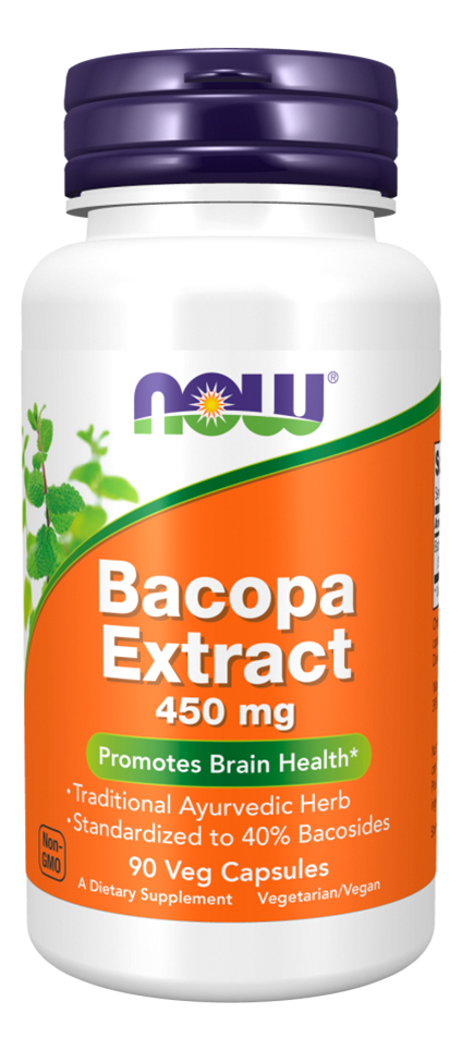 Extrato De Bacopa 450mg Now Foods 90 Cápsulas Importado