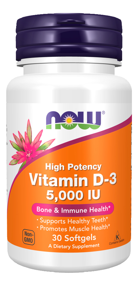 Vitamina D-3 5000ui Now Foods 30 Softgels Importado