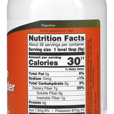 Pó De Casca De Psyllium 340g Now Foods Psyllium 5un - Imagem 4