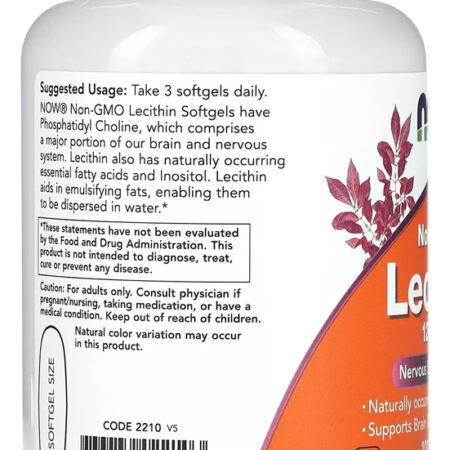 Lecitina 1200mg Now Foods 100cap Softgels + Porta Cápsulas - Imagem 3