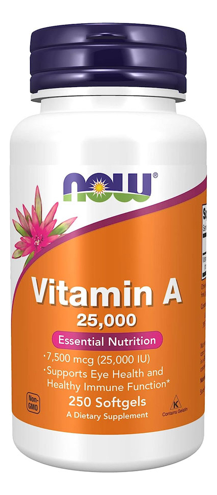 Vitamina A 25.000ui Now Foods Vitamin A 250softgles Sabor Sem Sabor