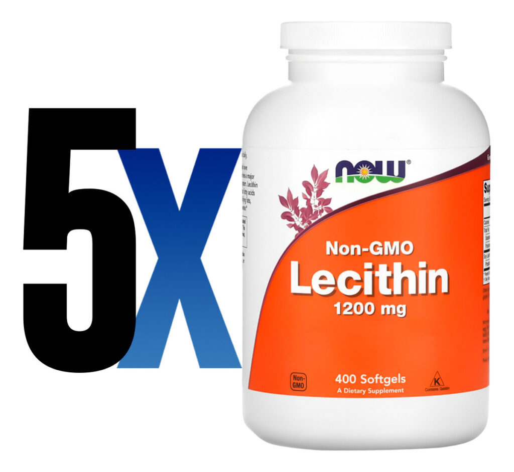 Lecitina 1200mg 400 Soft Importado 5un Now Foods - Imagem 2