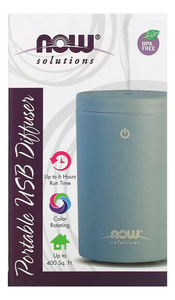 Difusor Óleo Ultrassônico Now Foods Usb Portátil Cinza