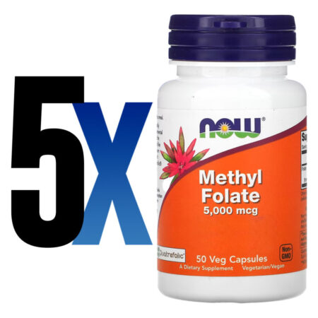 Folato De Methyl 5000mcg Now Foods 50 Cápsulas Importado 5un - Imagem 2