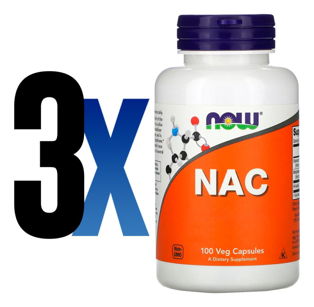 Nac N-acetilcisteína 600mg 100 Cáps Importado 3un Now Foods - Imagem 2