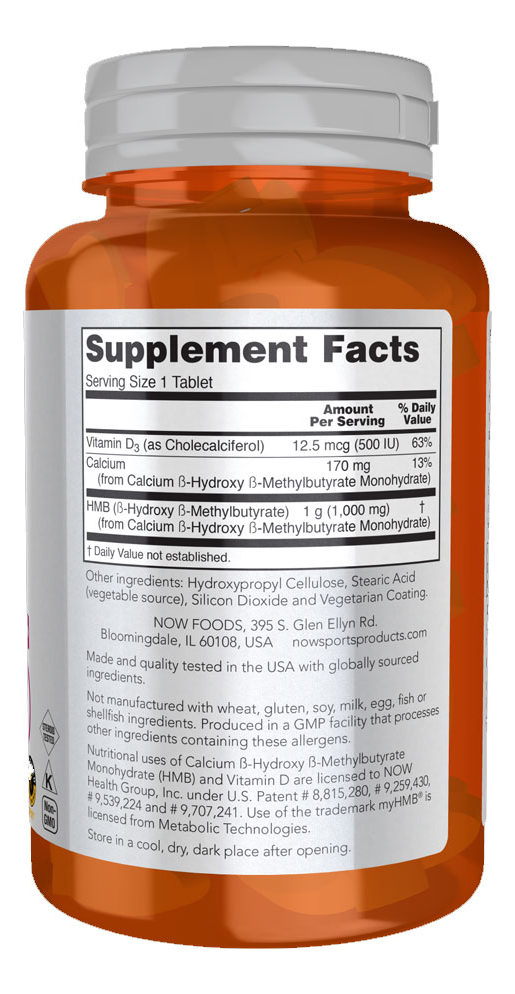 Hmb 1000mg Dupla Força Now Foods Sports 90tabs Importado 4un - Imagem 3