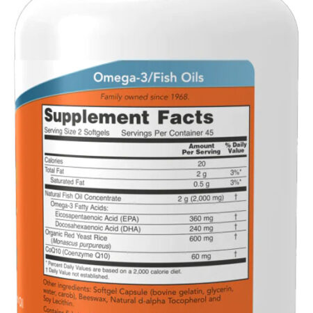 Óleo De Peixe Red Omega Now Foods 180 Sofgels Importado 5un - Imagem 3
