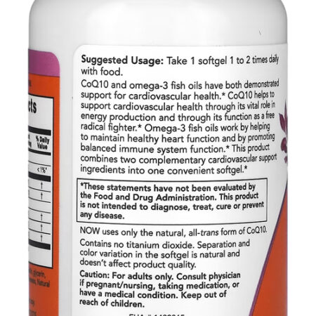 Coenzima Coq10 60mg E Omega-3 Now Foods 60soft Importado - Imagem 3