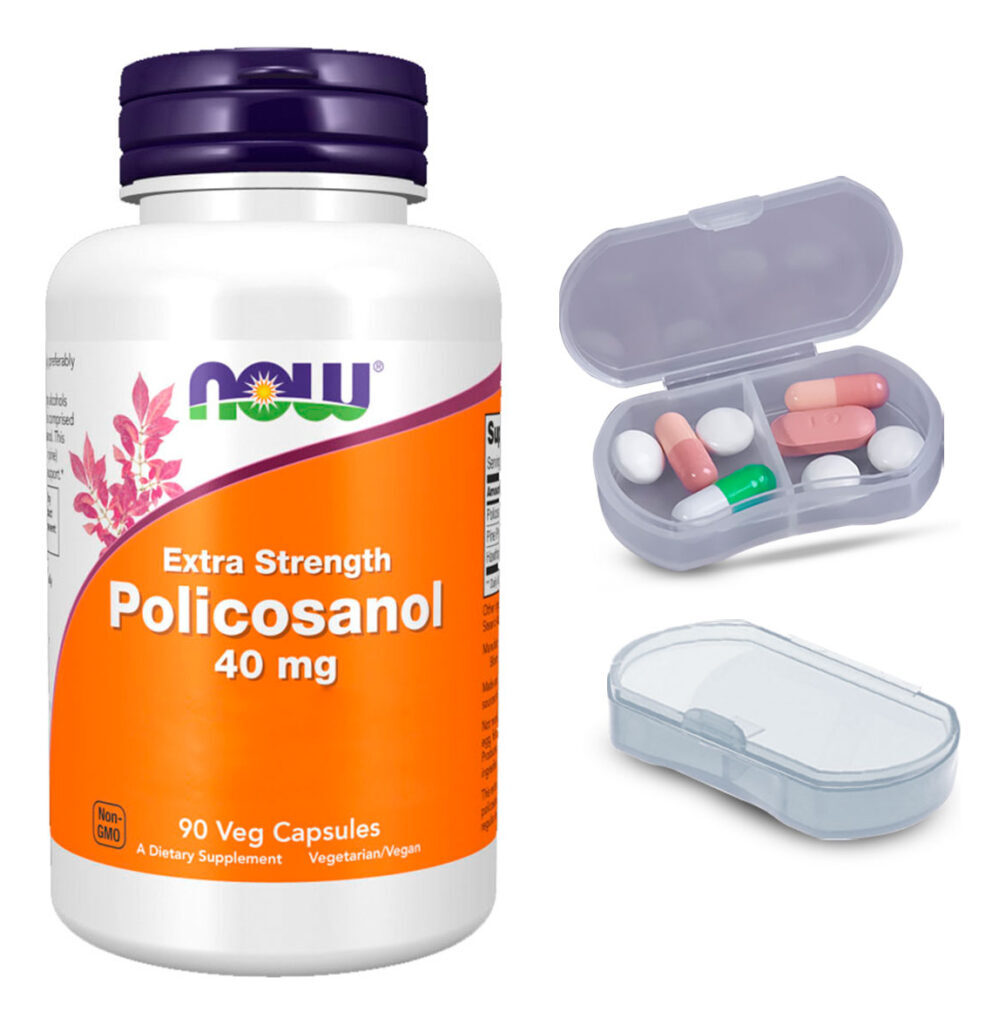 Policosanol 40mg Now Foods 90 Cápsulas + Porta Cápsulas