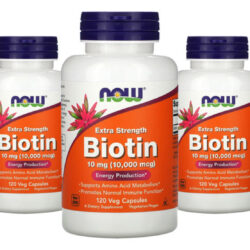 Biotina 10mg Extra Força Now Foods 120veg Caps 5un