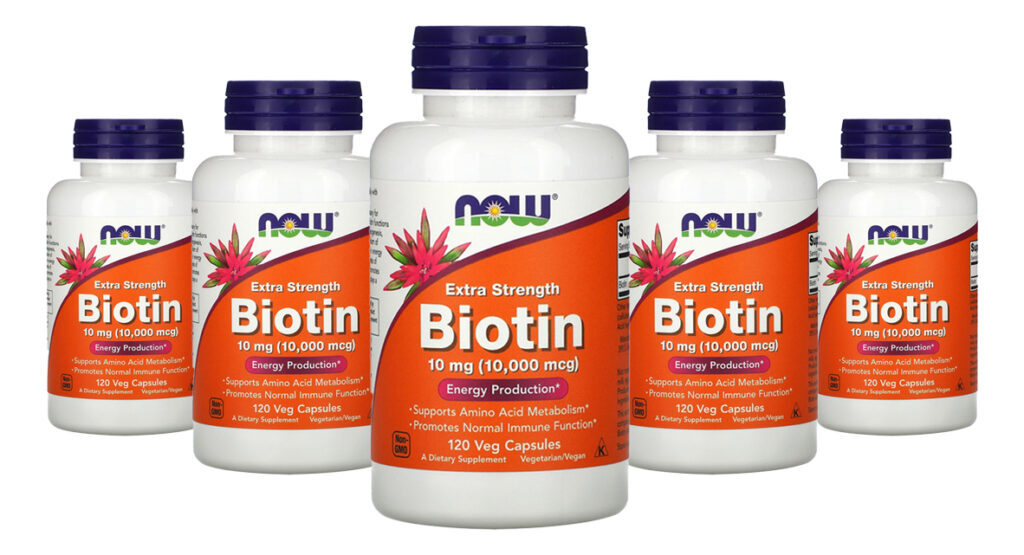 Biotina 10mg Extra Força Now Foods 120veg Caps 5un