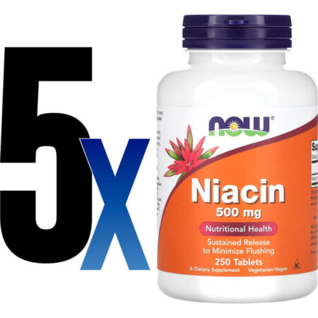 Niacina 500mg Now Foods Niacin Vitamina B-3 250 Tablets 5un - Imagem 2