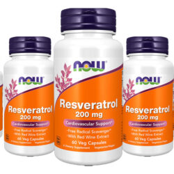 Resveratrol 200mg Now Foods Extrato Vinho Tinto 60caps 5un