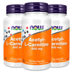 Acetil L-carnitina 500mg Now Foods 50veg Caps Importado 3un