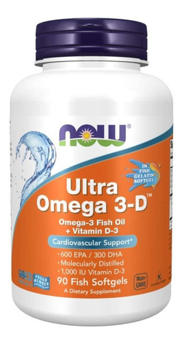 Ultra Omega 3-d (fish Gelatin) Now 90 Fish Softgels