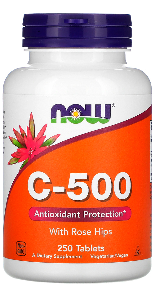 Vitamina C 500mg E Rosa Mosqueta Now Foods 250tabls Eua/usa